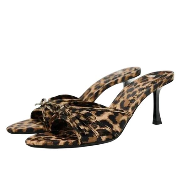 Zara Shoes - Zara Leopard Print Heeled Sandals- Size 38 (US 7.5) NWT